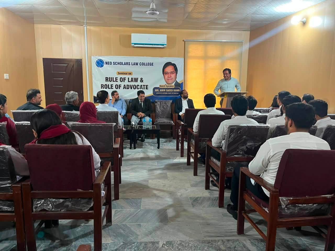 Students attending legal seminar
